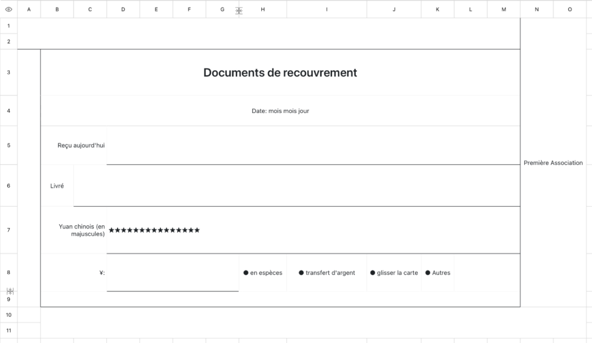 Documents de recouvrement
